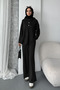 Women's Modal Fabric Snap Fastener Hooded Oversized Tsettür Suit 3107