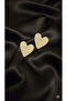 Cœur Doré Gold Patterned Heart Earrings |   Handmade White Polymer Clay Earrings |   Elegant and Stylish Women's Earrings