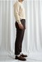 Men's Regular-Fit Premium Old Money Pocket Detailed Double-Cuff Fabric Trousers Bitter Brown - 3