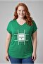 Women's Plus Size Familia Printed Green Blouse