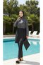 Hürrem Women's Fully Covered Patterned Hijab Hijab Swimsuit Set of 4 with Bonnet and Bag Pieces - 4