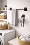 Adhesive Black Blow Dryer Hanger and Long Towel Rack Practical Set of 2 - 4