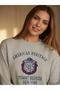 Women's Crew Neck Chest Logo Organic Cotton Sweatshirt - 6