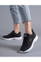 Daily Unisex Black Sneaker Lace-Up Comfortable Mesh Breathable Sports Shoes - 2