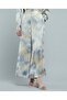 Patterned Wide Leg Pants with Elastic Waist