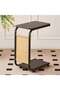 Contemporary Rolling Sofa Table with Storage Tray and Magazine Rack, Durable Metal Frame, Practical - 2