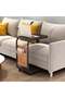 Contemporary Rolling Sofa Table with Storage Tray and Magazine Rack, Durable Metal Frame, Practical - 3