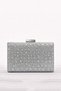 Women's Evening Dress Clutch Bag Stoned Silver Y0512