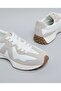 Women Beige Color Block Lace Up Sneakers - 3
