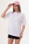 Women's Crew Neck Oversize T-Shirt with Back Print Detail - 260151 - 3