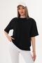 Women's Crew Neck Oversize T-Shirt with Back Print Detail - 260151 - 4