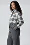 سترة نسائية من مزيج الصوف باللون الرمادي الممزوج بنقشة ميلانج من أليا - 2