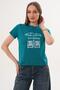 Women's Printed Detailed Crew Neck T-Shirt - 260069 - 4
