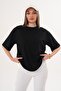 Women's Crew Neck Oversize T-Shirt with Back Print Detail - 260151 - 3