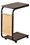 Portable Sofa Side Table with Magazine Rack and Storage Shelf, Contemporary Black Finish, Smooth Rol