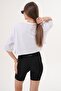Women's Print Detailed Crew Neck Short Oversize T-Shirt - 260131 - 5