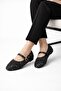 Women’s Black Buckled Sequined Ballet Flats 1cm BYNDPUL01