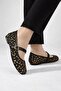 Women's Black-Gold Buckle Sequined Ballerinas 1cm Byndpul01 - 3