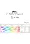 Portable 60% Mechanical Gaming Keyboard, Red Switch, PBT Pudding Keycaps RGB Backlit Compact 68 Keys Mini Wired Office Keyboard for Windows Laptop PC - White - 2