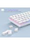 Portable 60% Mechanical Gaming Keyboard, Red Switch, PBT Pudding Keycaps RGB Backlit Compact 68 Keys Mini Wired Office Keyboard for Windows Laptop PC - White - 4