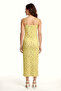 Women's Square Neck Short Sleeve Patterned Yellow Dress Marta - 5