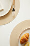 6 Pieces Beige/Stone Faux Leather Tableware Presentation Plate Coaster American Service 36X36 - 6