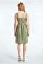 Women's Square Neck Short Sleeve Patterned Khaki Crinkle Dress Raquel - 4