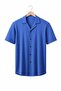 Short-Sleeved Waffle Fabric Shirt Darkesim Slim Fit Basic Cotton