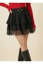 Women's Asymmetrical Cut Lace Detailed Layered Skirt - 2