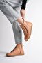 Women's Genuine Leather Daily Zippered Sports Boots - Tan - 2