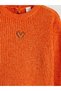 Alita City Lcw Kids Orange Heart Embroidered Girls' Knit Sweater - 3