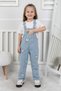 Girl's Cotton Denim Slopet Strap Denim Overalls Blue - 4