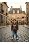 Figure Printed Brown 3-Yarn Comfortable Warm Sweatshirt for Girls/Boys