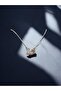 Steel Silver Pink Stone Swan Necklace - 2