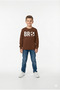 Figure Printed Brown 3-Yarn Comfortable Warm Sweatshirt for Girls/Boys