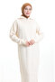 Knitted turtleneck dress 0511-07 cream - 4