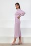 Lilac Midi Length Pleated Viscose Women's Knitwear Skirt - 2