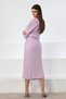 Lilac Midi Length Pleated Viscose Women's Knitwear Skirt - 4