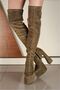 Gold Glittery Double Platform Design Women's Boots High Heeled Shoes - 2