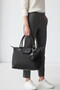 Charmlı Black Large Size Waterproof Parachute Fabric Women's Shoulder Bag - 3