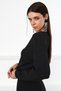 Anthracite Midi Length Viscose Women's Knitwear Skirt with Side Slits - 4