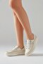 V26Ya-0536 Ecru Skin Leather Comfort Women's Shoes
