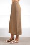 Camel Midi Length Pleated Viscose Women's Knitwear Skirt - 4