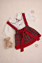 Plaid Baby Girl Shirt and Shoulder Strap Skirt Set - 2