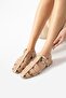 Women's Beige Buckle Cage Sandals Casual Shoes Gladiator - 4