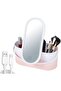 LED Makeup Mirror Organizer with Touch Control & USB Charging