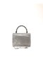Platinum Color Wavy Patterned Material Evening Dress Portfolio Clutch Women's Bag Can Be Used in Hand and with Long Strap