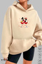 Unisex Hoodie Long Sleeve Mickey Love Printed Hooded Oversized 100% Cotton Combed Cotton Sweatshirt - 4