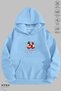 Unisex Hoodie Long Sleeve Mickey Love Printed Hooded Oversized 100% Cotton Combed Cotton Sweatshirt - 7