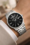 Steel Cord&Case Calendar Men Wrist Watch Bracelet Gift Silver-Black Zmdk1205 - 3